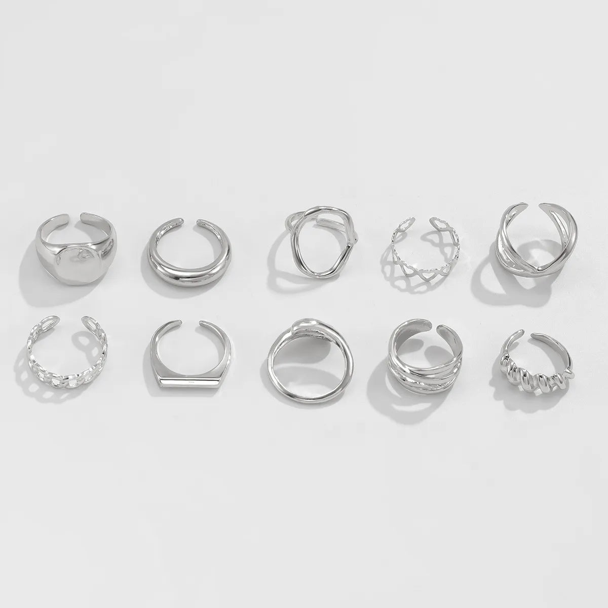 10 - Piece Alloy Geometric Ring – travel - inspired by Aroundtheworldinarush