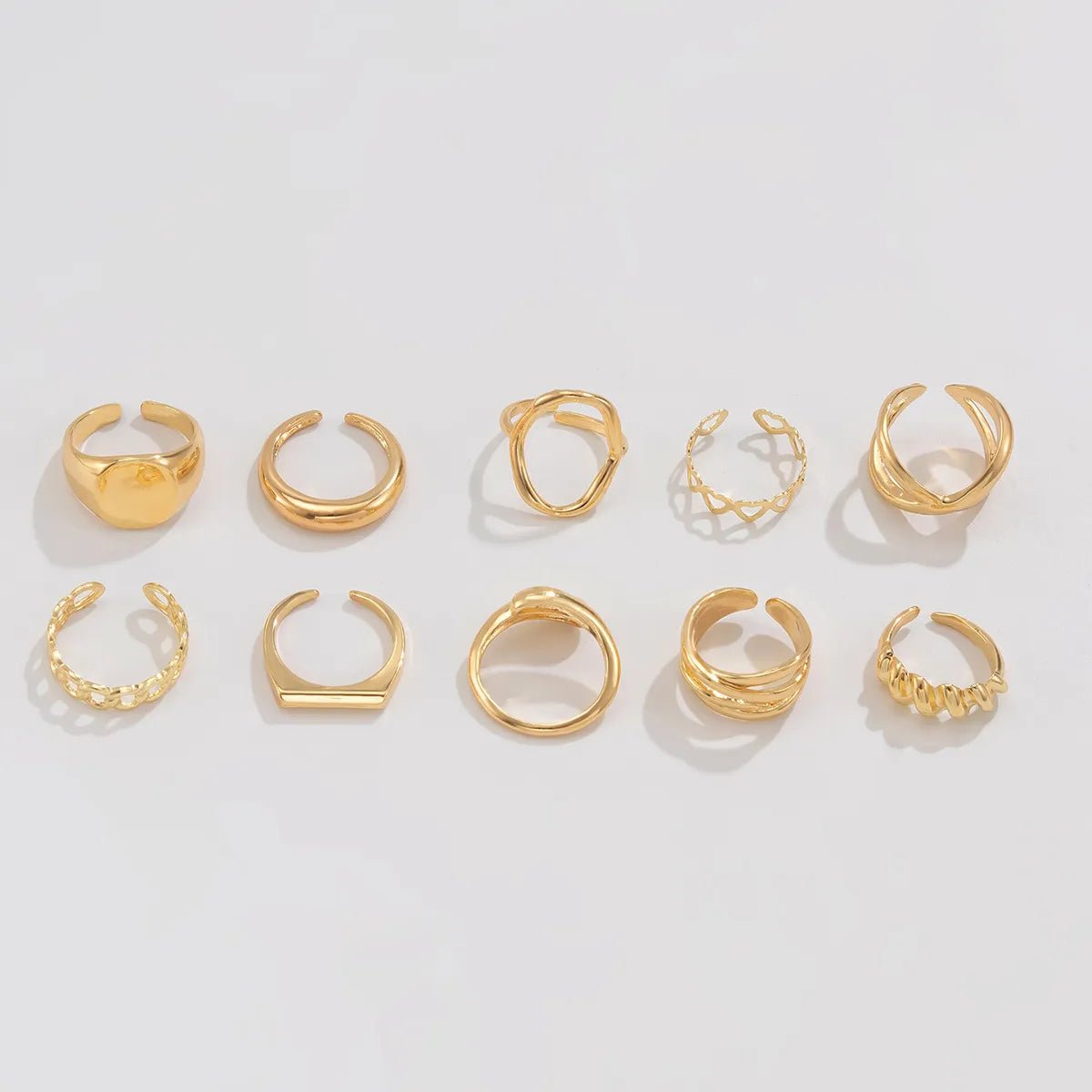 10 - Piece Alloy Geometric Ring – travel - inspired by Aroundtheworldinarush