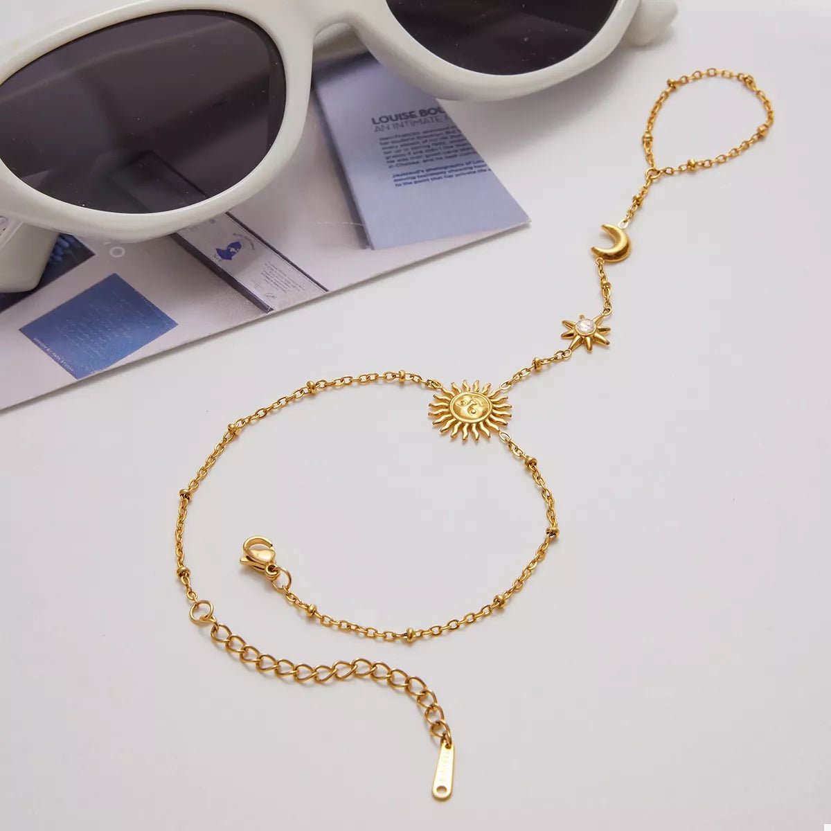 18K Gold - Plated Chain Sun Bracelet – travel - inspired by Aroundtheworldinarush