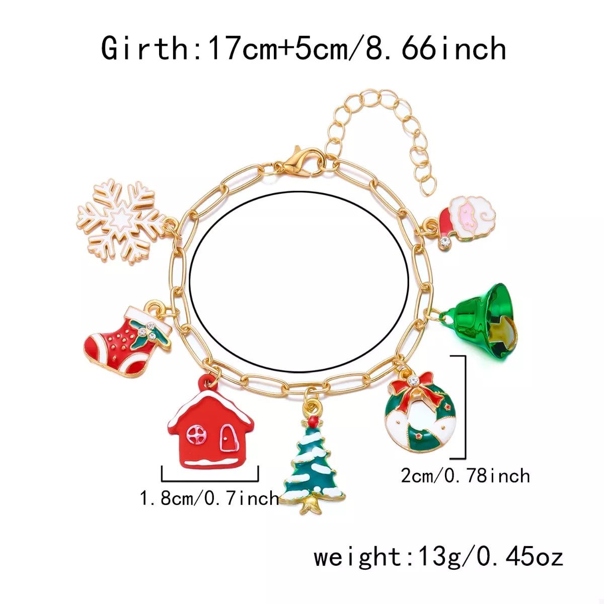 18K Gold - Plated Resin Christmas Theme Bracelet – travel - inspired by Aroundtheworldinarush