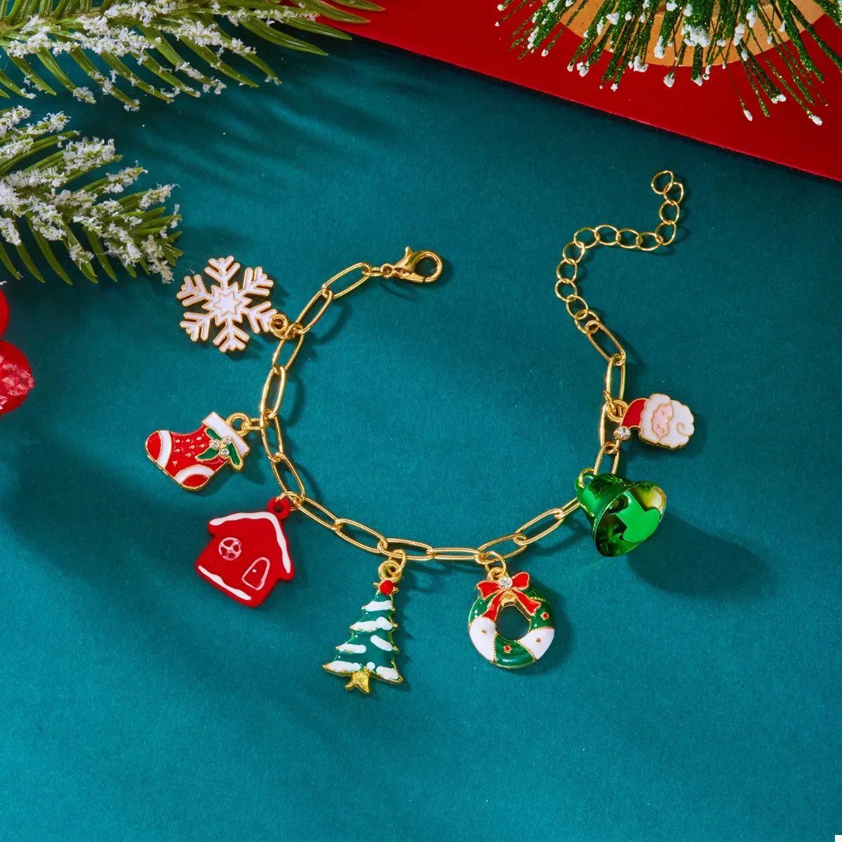 18K Gold - Plated Resin Christmas Theme Bracelet – travel - inspired by Aroundtheworldinarush