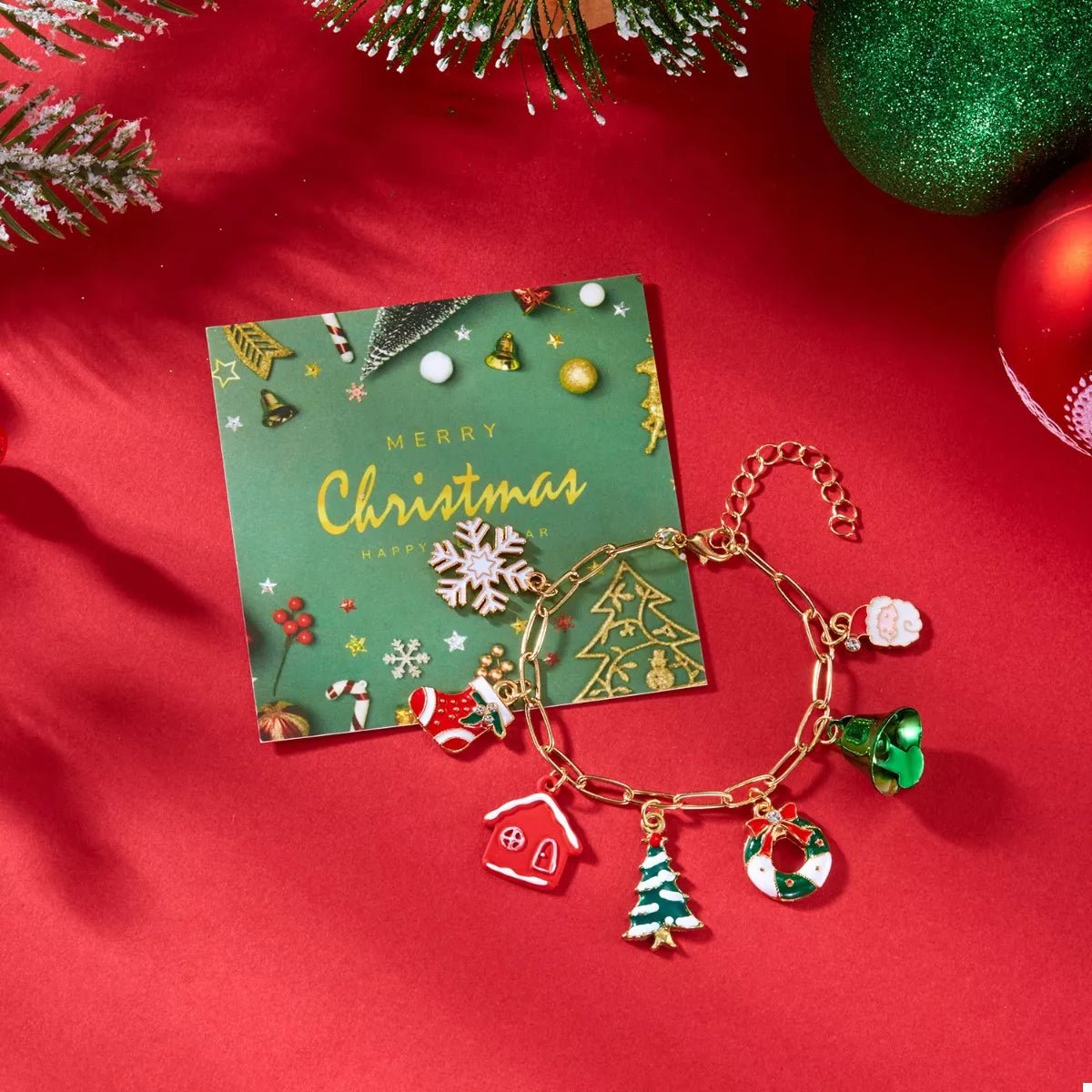 18K Gold - Plated Resin Christmas Theme Bracelet – travel - inspired by Aroundtheworldinarush
