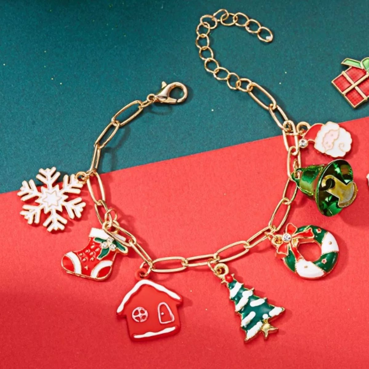 18K Gold - Plated Resin Christmas Theme Bracelet – travel - inspired by Aroundtheworldinarush