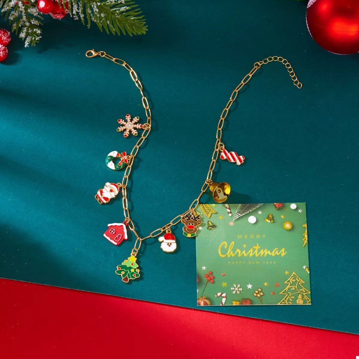 18K Gold - Plated Resin Christmas Theme Necklace – travel - inspired by Aroundtheworldinarush