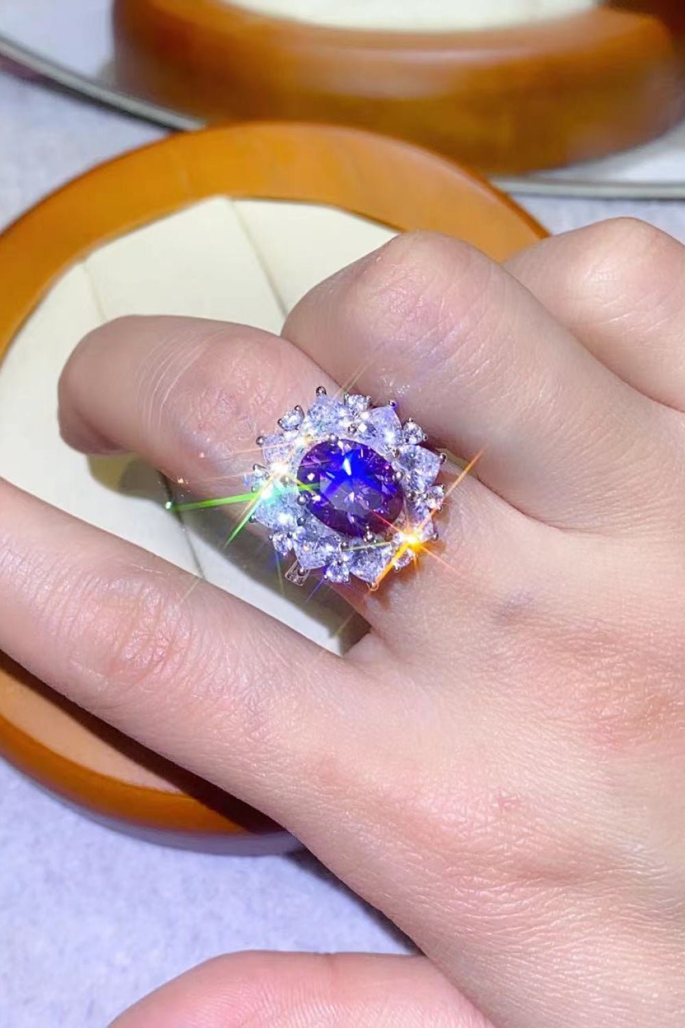3 Carat Moissanite Platinum - Plated Ring – travel - inspired by Aroundtheworldinarush
