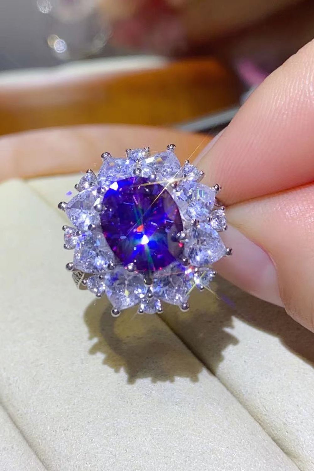 3 Carat Moissanite Platinum - Plated Ring – travel - inspired by Aroundtheworldinarush
