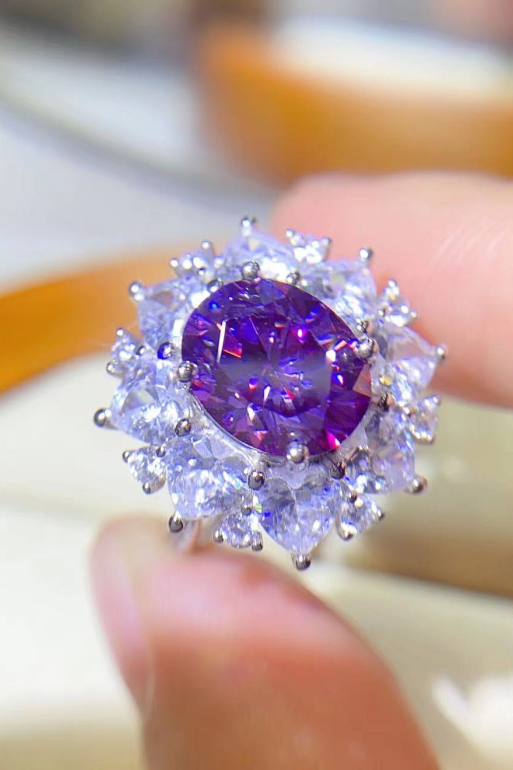 3 Carat Moissanite Platinum - Plated Ring – travel - inspired by Aroundtheworldinarush