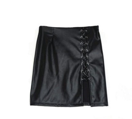 Black Lace Up PU Leather Skirts – travel - inspired 0 by Aroundtheworldinarush