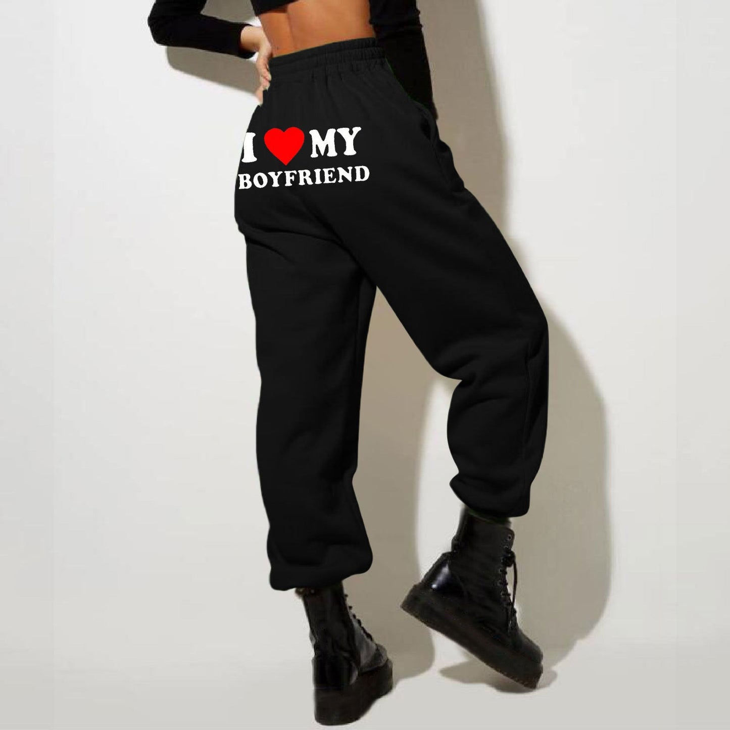 I Love MY BOYFRIEND Printed Trousers Casual Sweatpants Men And Women Sports Pants – travel - inspired 0 by Aroundtheworldinarush