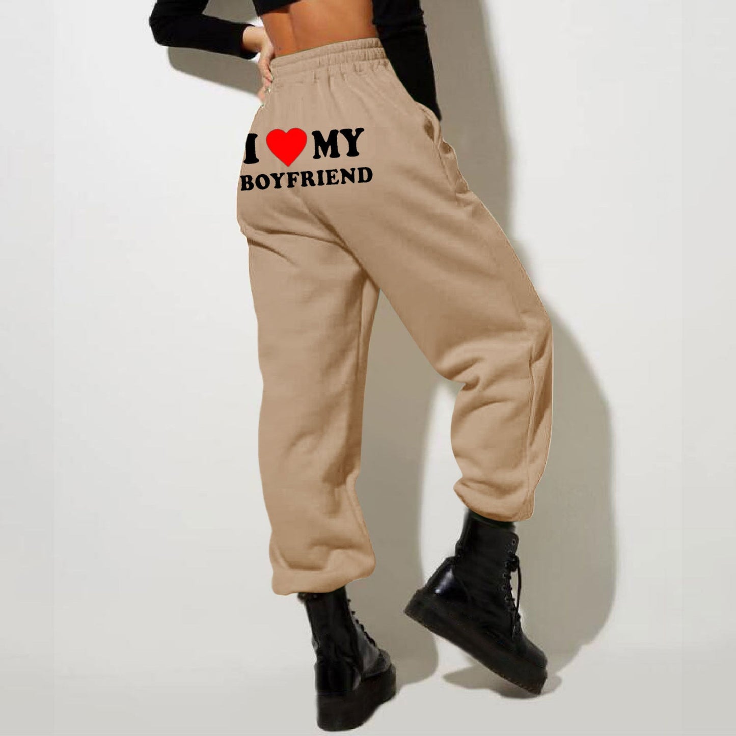 I Love MY BOYFRIEND Printed Trousers Casual Sweatpants Men And Women Sports Pants – travel - inspired 0 by Aroundtheworldinarush