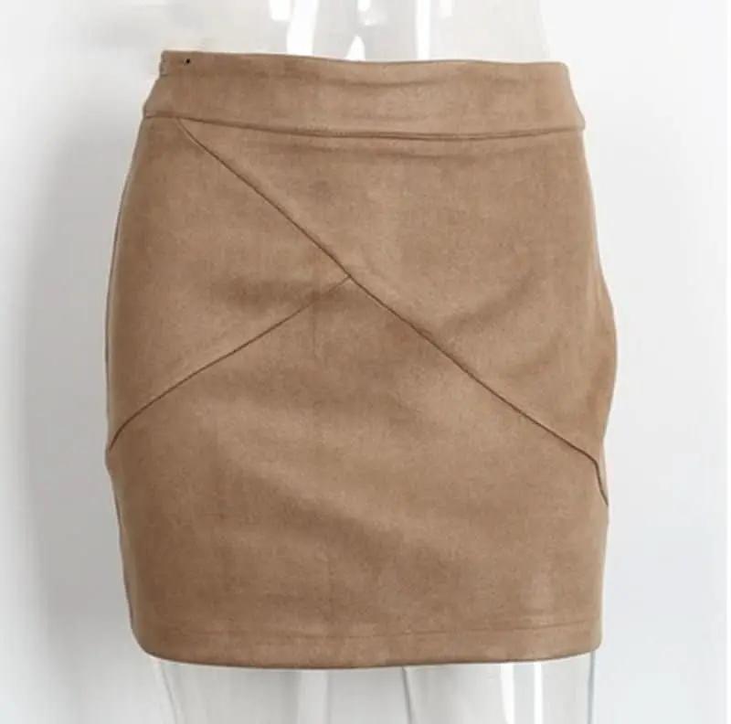 Ladies Leather Suede Pencil Skirt Bodycon Short Skirts Women – travel - inspired 0 by Aroundtheworldinarush