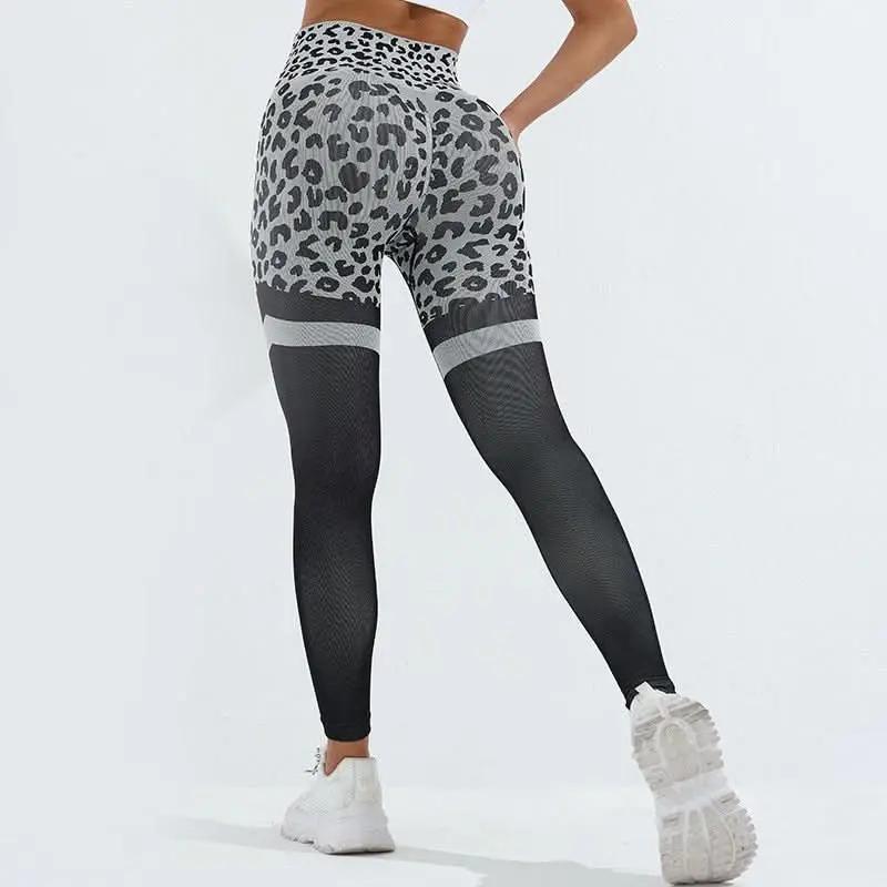 Leopard Print Fitness Pants For Women High Waist Butt Lifting Seamless Leggings Elastic Running Sport Training Yoga Pants Gym Outfits Clothing – travel - inspired 4 by Aroundtheworldinarush