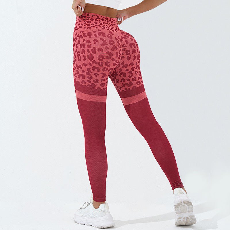 Leopard Print Fitness Pants For Women High Waist Butt Lifting Seamless Leggings Elastic Running Sport Training Yoga Pants Gym Outfits Clothing – travel - inspired 4 by Aroundtheworldinarush
