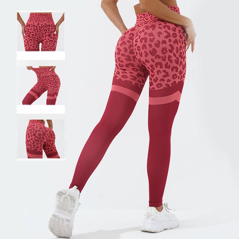 Leopard Print Fitness Pants For Women High Waist Butt Lifting Seamless Leggings Elastic Running Sport Training Yoga Pants Gym Outfits Clothing – travel - inspired 4 by Aroundtheworldinarush