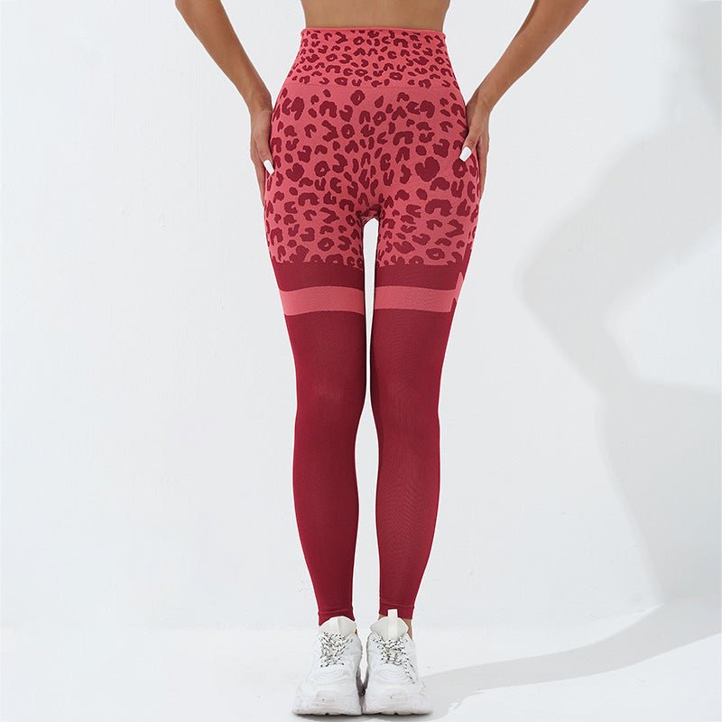 Leopard Print Fitness Pants For Women High Waist Butt Lifting Seamless Leggings Elastic Running Sport Training Yoga Pants Gym Outfits Clothing – travel - inspired 4 by Aroundtheworldinarush