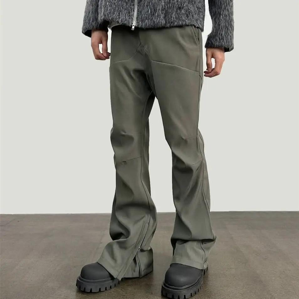 Men's Pleated Three - dimensional Splicing Micro - trumpet Dress Pants – travel - inspired 0 by Aroundtheworldinarush