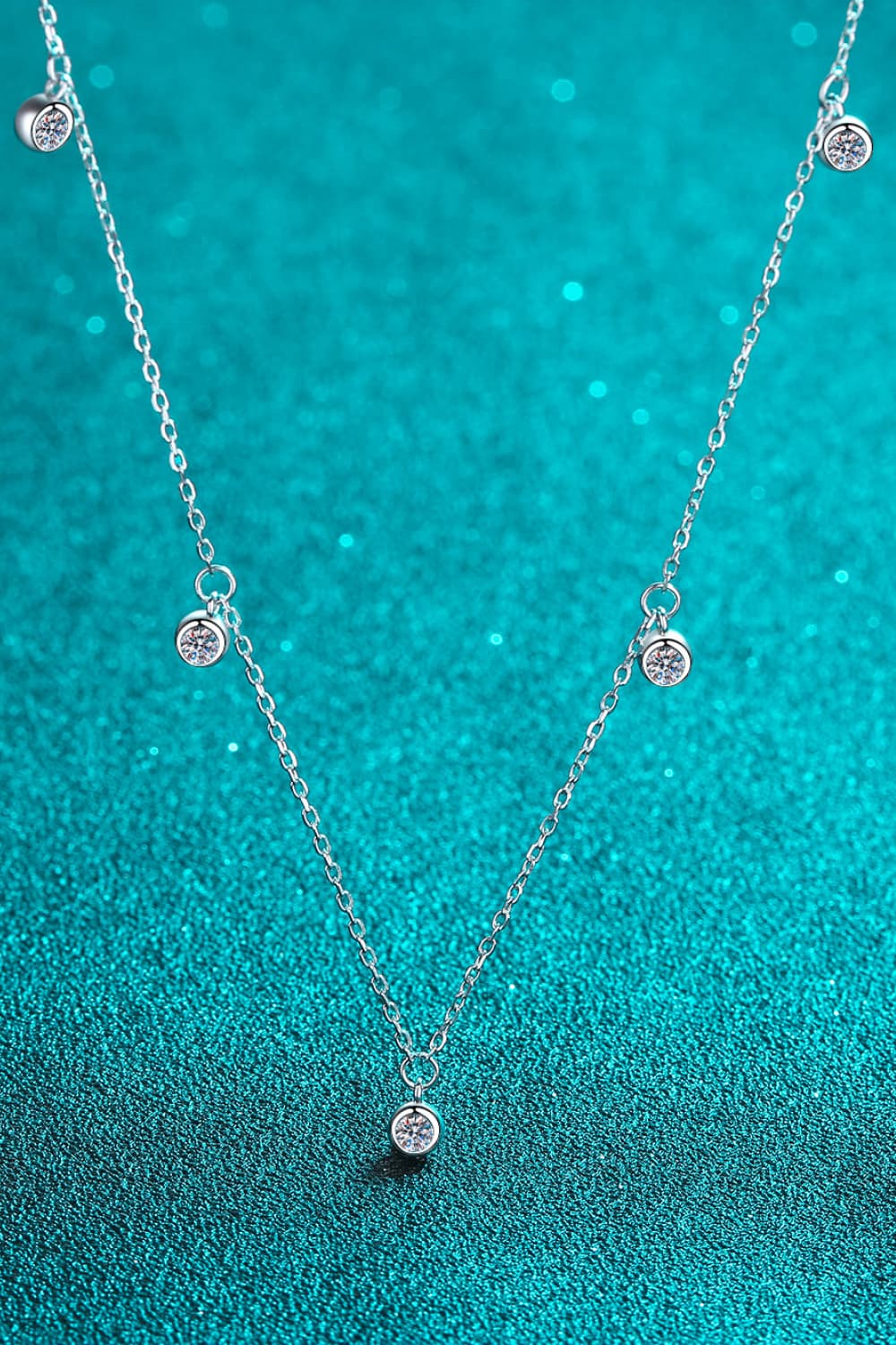 Moissanite Rhodium - Plated Necklace – travel - inspired by Aroundtheworldinarush