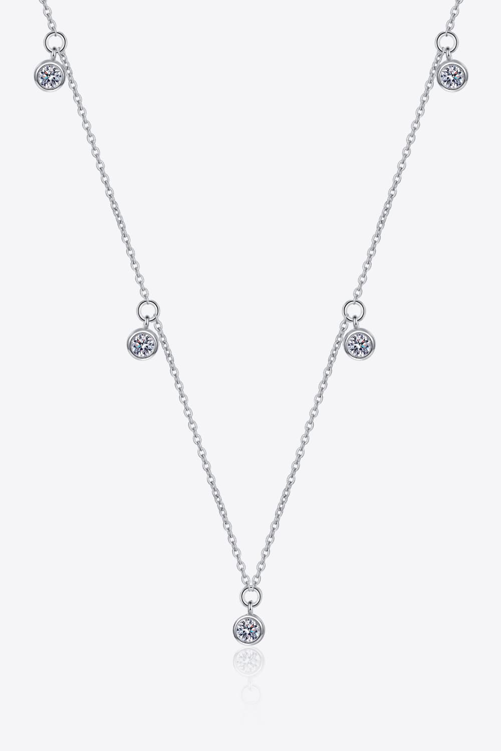 Moissanite Rhodium - Plated Necklace – travel - inspired by Aroundtheworldinarush