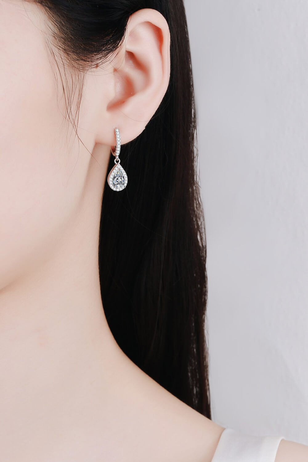 Moissanite Teardrop Earrings – travel - inspired by Aroundtheworldinarush