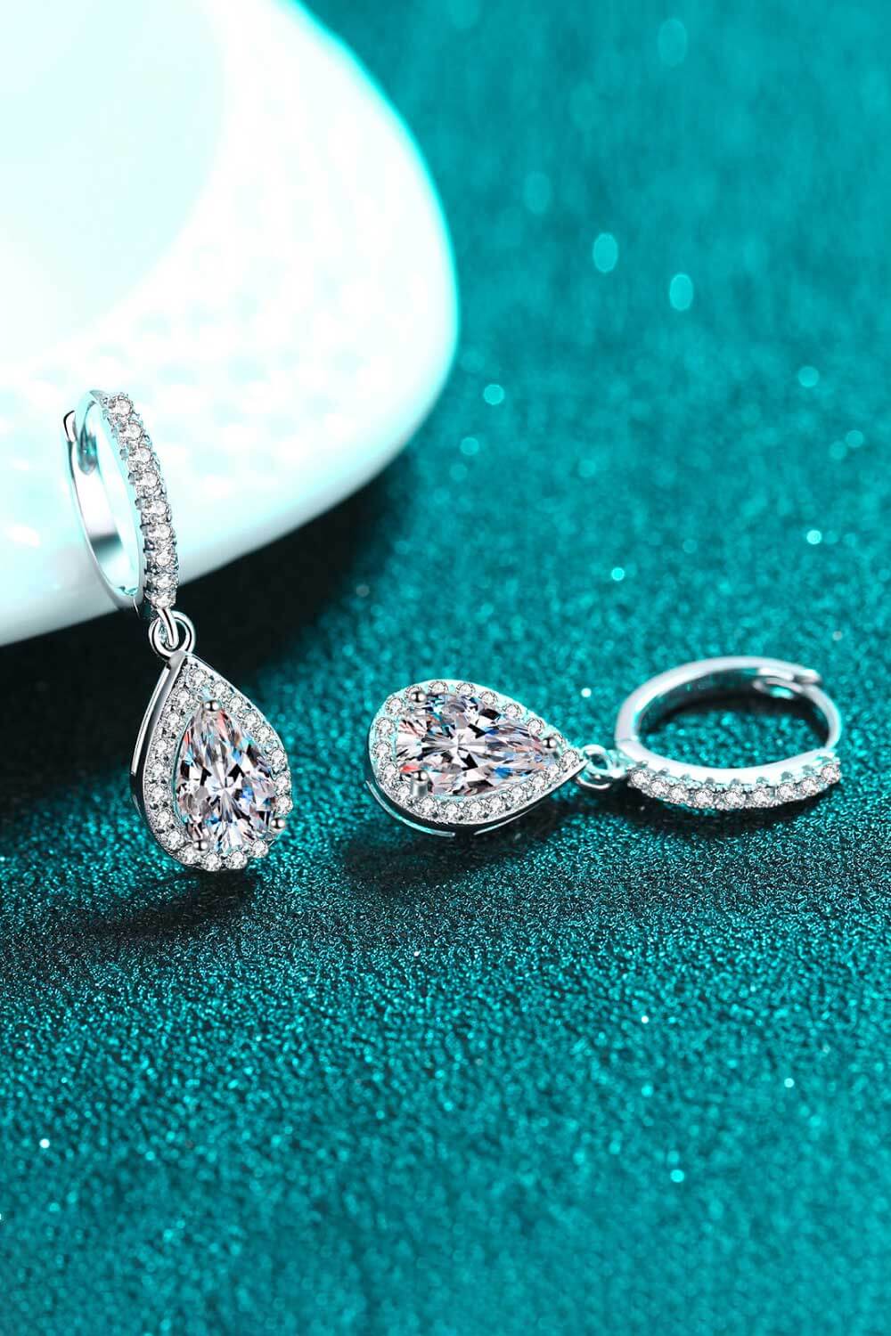 Moissanite Teardrop Earrings – travel - inspired by Aroundtheworldinarush