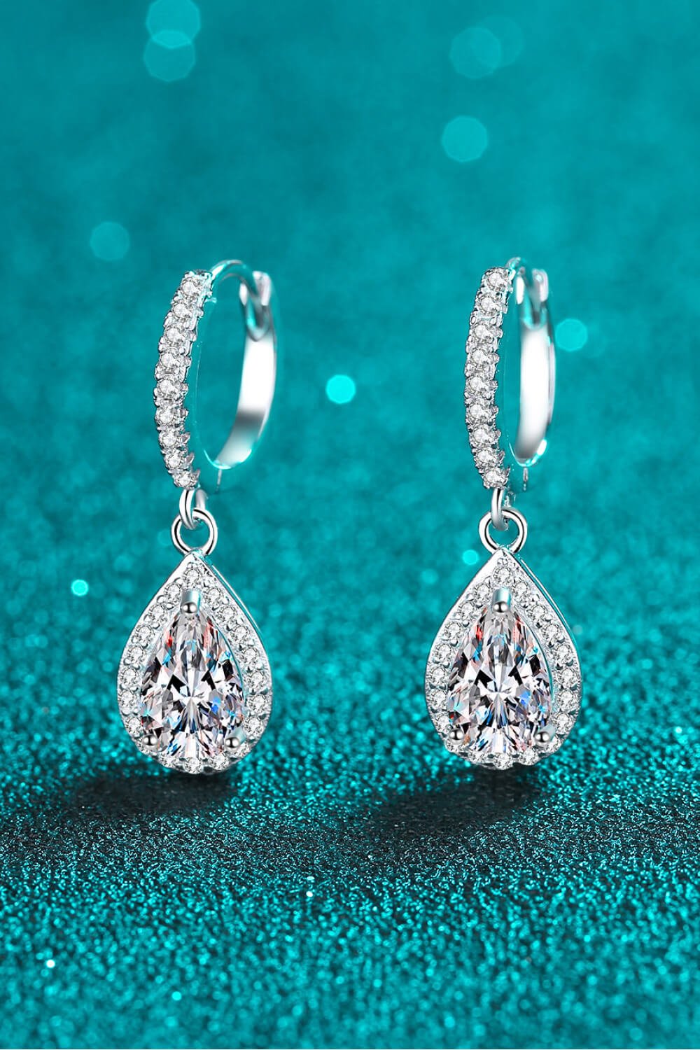 Moissanite Teardrop Earrings – travel - inspired by Aroundtheworldinarush