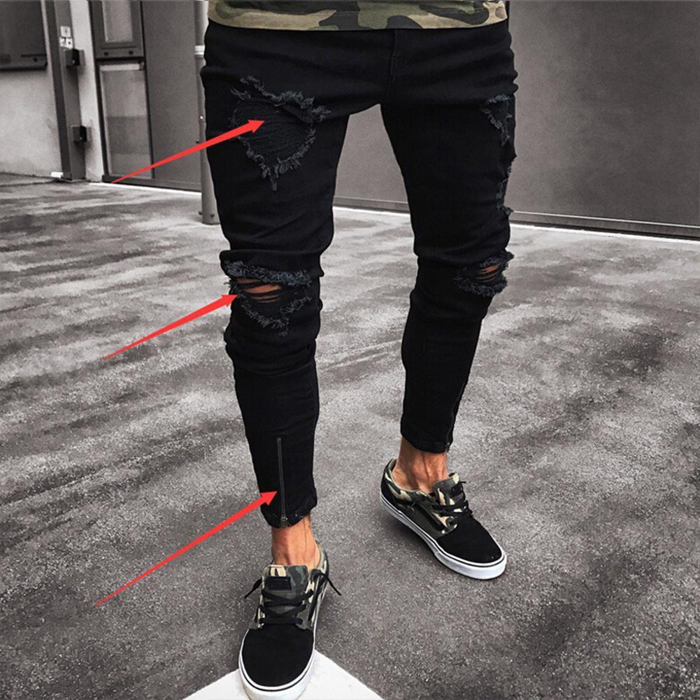 Pants Jeans For Men Trousers Long Basic Broken Clothes – travel - inspired 0 by Aroundtheworldinarush