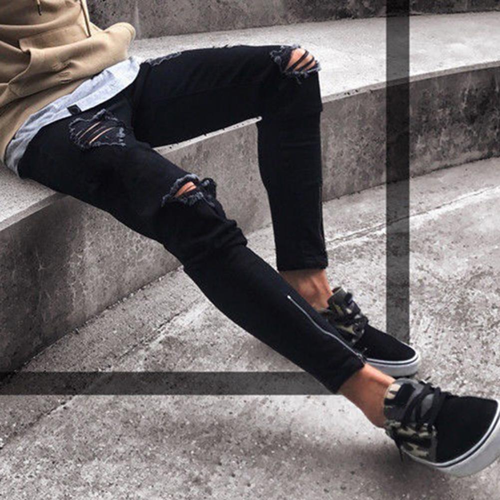 Pants Jeans For Men Trousers Long Basic Broken Clothes – travel - inspired 0 by Aroundtheworldinarush