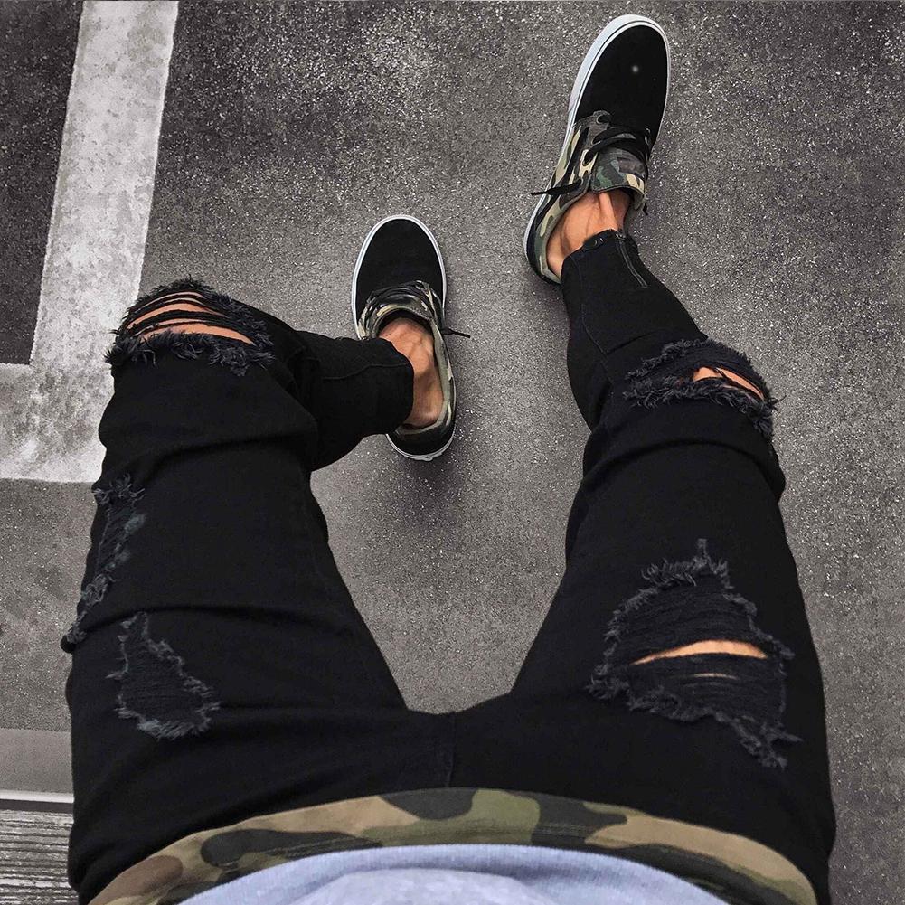 Pants Jeans For Men Trousers Long Basic Broken Clothes – travel - inspired 0 by Aroundtheworldinarush