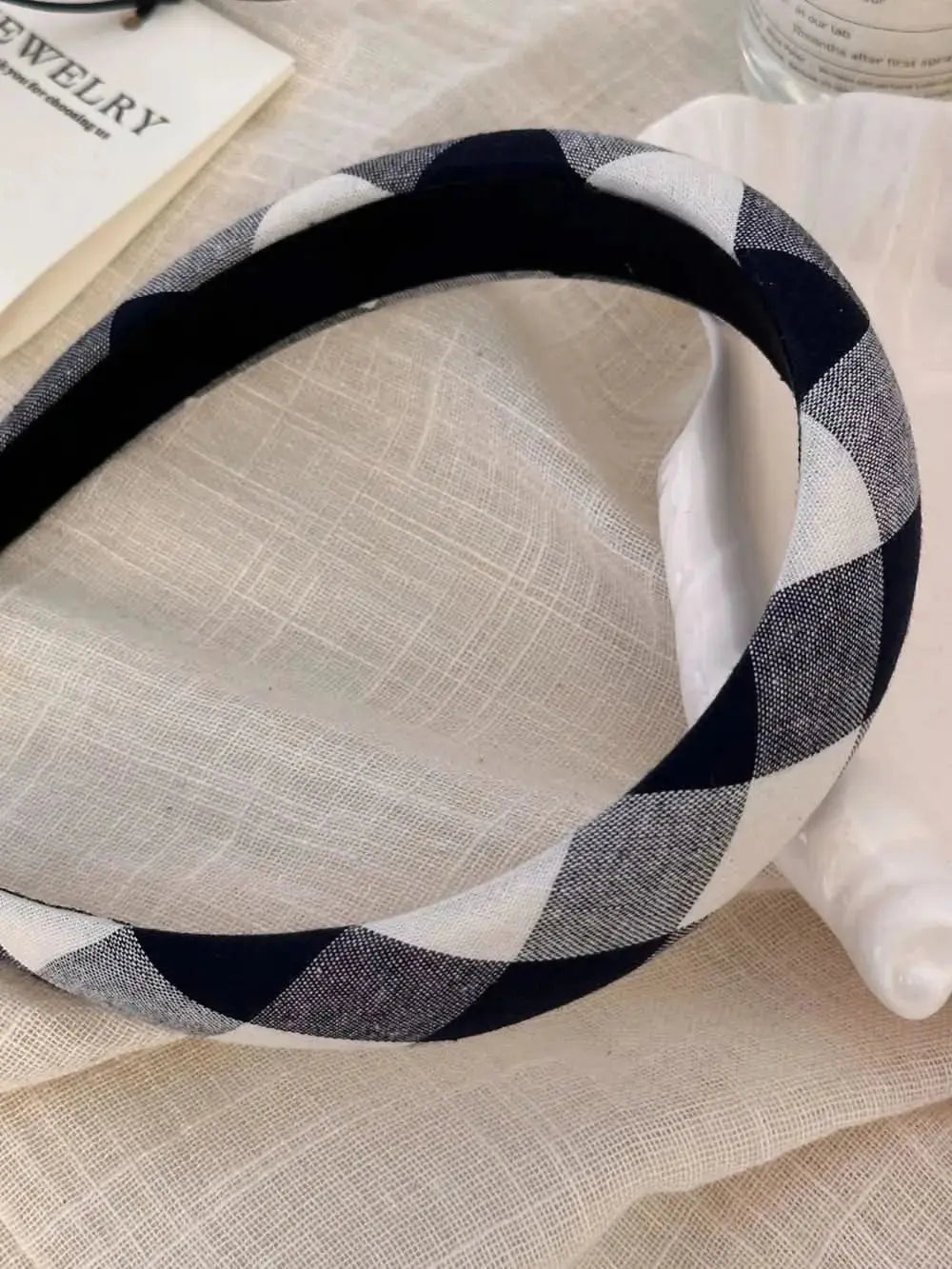 Polyester Plaid Wide Headband – travel - inspired by Aroundtheworldinarush