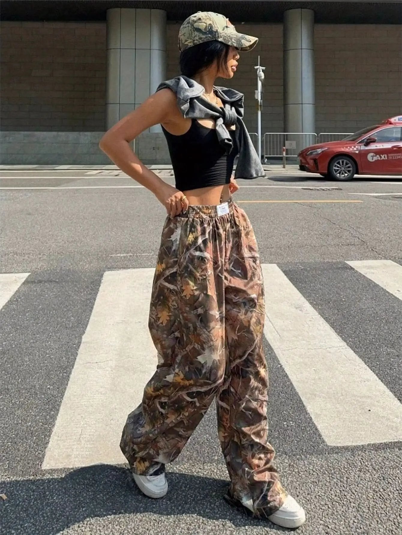 Slimming Casual Pants Hip Hop Retro Street Multi - pocket Camouflage Cargo Pants For Women Y2k Hip - hop Cargo Grunge Baggy Trousers ā travel - inspired 0 by Aroundtheworldinarush