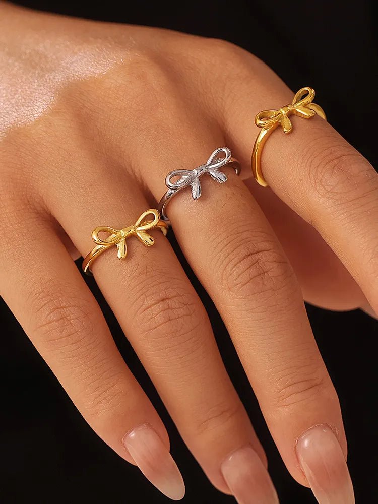 Stainless Steel Bow Ring – travel - inspired by Aroundtheworldinarush