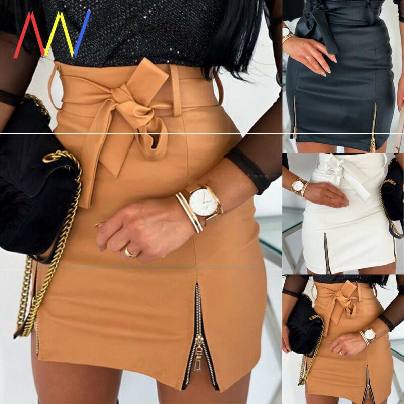 Women Bandage PU Leather Skirt Ladies Short Mini Skirts – travel - inspired 0 by Aroundtheworldinarush