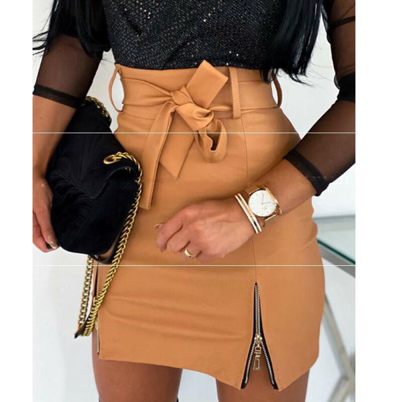 Women Bandage PU Leather Skirt Ladies Short Mini Skirts – travel - inspired 0 by Aroundtheworldinarush