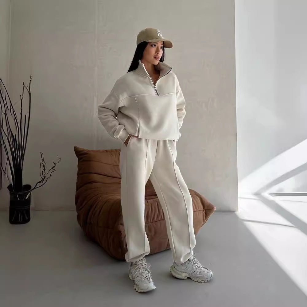 Y2K Winter Jogging Women Two Piece Set Female Zipper Coat Casual Pants Tracksuit Autumn Jacket Fashion Contrast Sport Wear Set – travel - inspired 0 by Aroundtheworldinarush