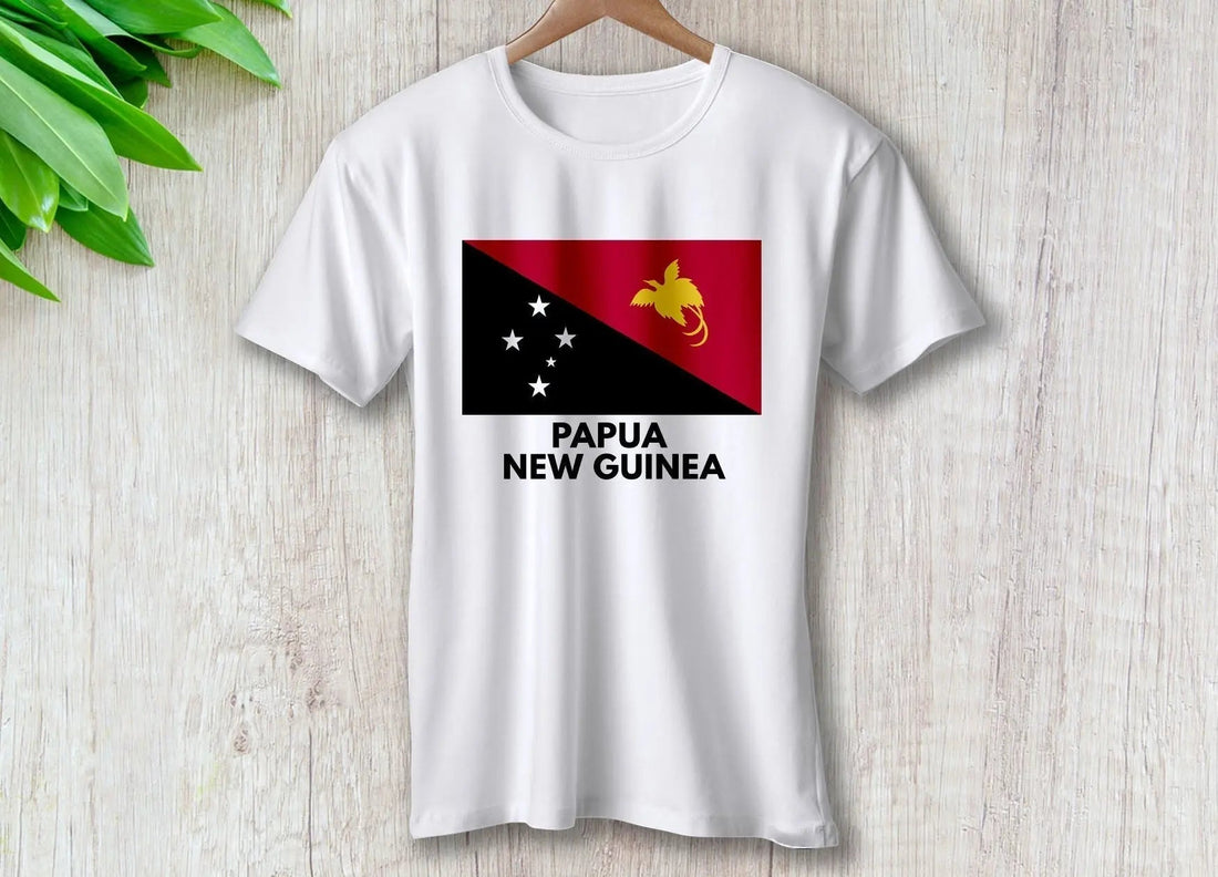 Papua New Guinea Flag T-Shirt | Independence Day (Sept 16) - Aroundtheworldinarush