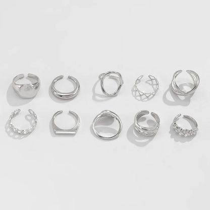 10 - Piece Alloy Geometric Ring – travel - inspired by Aroundtheworldinarush