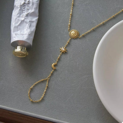 18K Gold - Plated Chain Sun Bracelet – travel - inspired by Aroundtheworldinarush