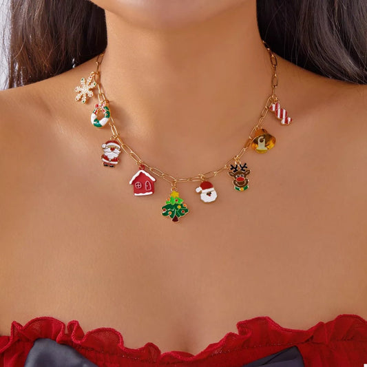 18K Gold - Plated Resin Christmas Theme Necklace – travel - inspired by Aroundtheworldinarush