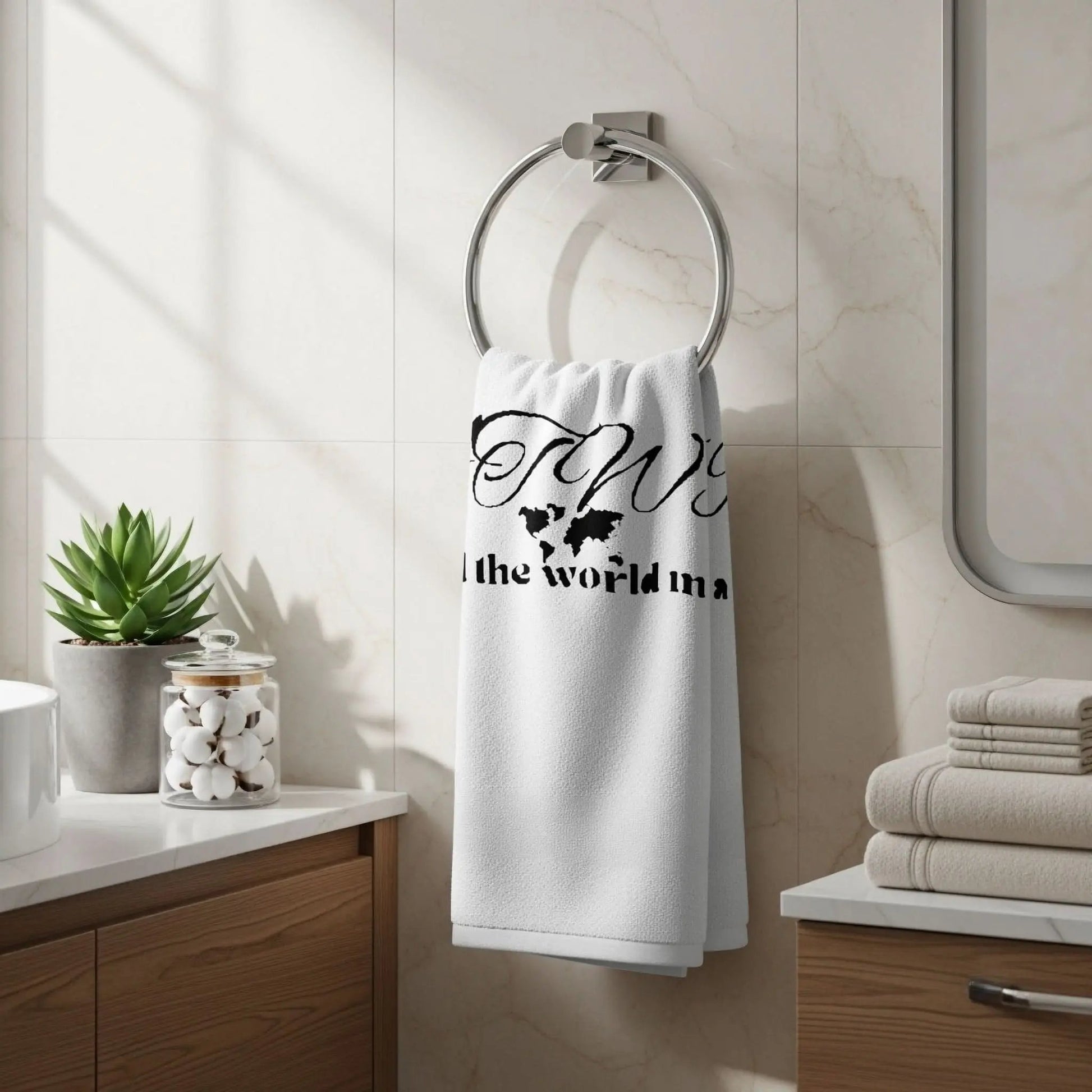 ATWIAR Logo — Hand Towel – travel - inspired by Aroundtheworldinarush