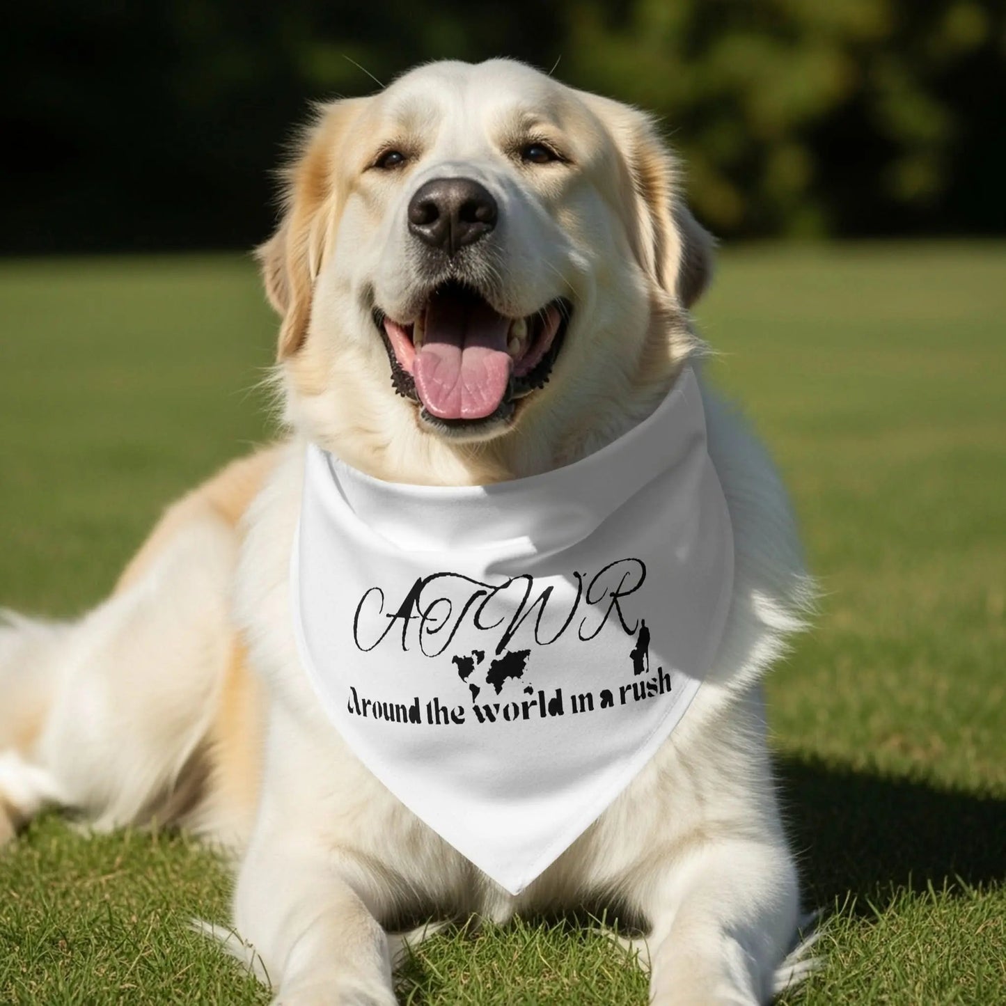 ATWIAR Logo — Pet Bandana Collar (XL) – travel - inspired by Aroundtheworldinarush