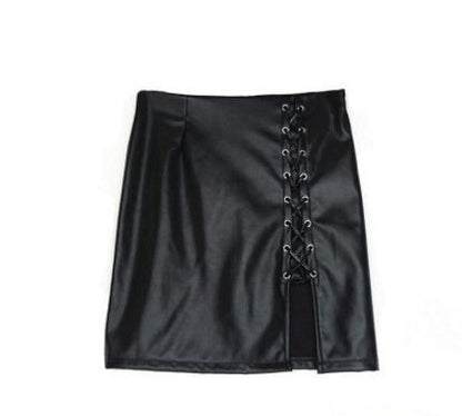 Black Lace Up PU Leather Skirts – travel - inspired 0 by Aroundtheworldinarush