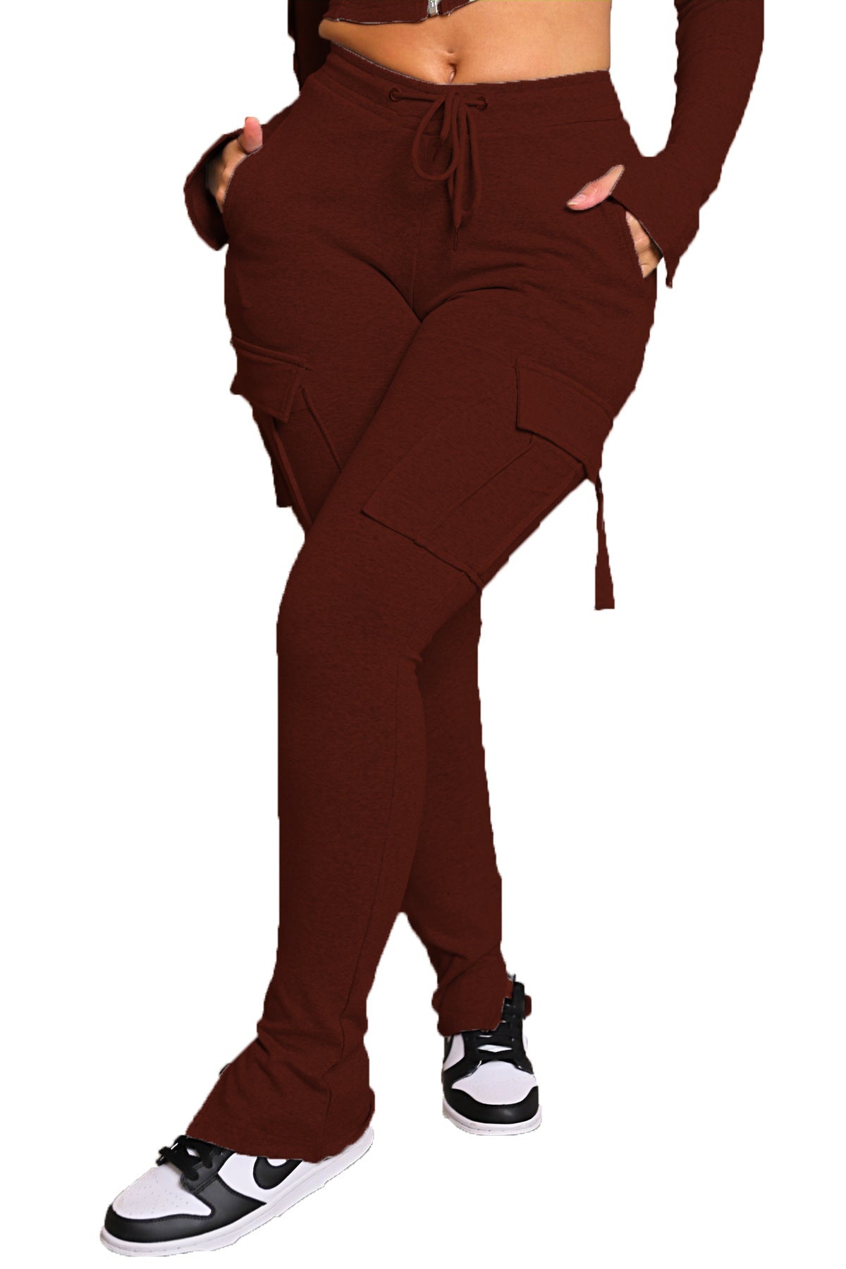 Cargo Pants With Pockets High Waist Drawstring Wide Leg Straight Trousers For Women Overalls – travel - inspired 0 by Aroundtheworldinarush