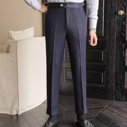 Casual High - waisted Men's Non - ironing Elastic Hanging Pants Naples Solid Color Dress Pants – travel - inspired 0 by Aroundtheworldinarush