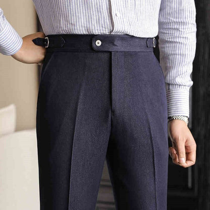 Casual High - waisted Men's Non - ironing Elastic Hanging Pants Naples Solid Color Dress Pants – travel - inspired 0 by Aroundtheworldinarush