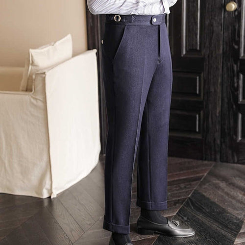 Casual High - waisted Men's Non - ironing Elastic Hanging Pants Naples Solid Color Dress Pants – travel - inspired 0 by Aroundtheworldinarush