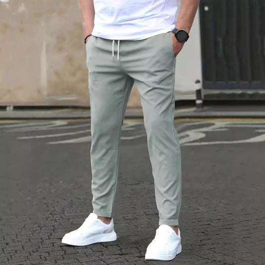 Casual Slim Fit Leather Tag Cropped Pants Solid Color Pants – travel - inspired 0 by Aroundtheworldinarush
