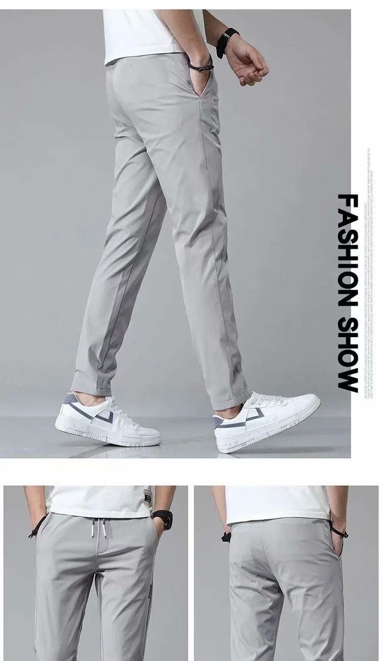 Drawstring Trousers Thin Casual Pants Korean Version Loose Straight Sweatpants Mens Clothing – travel - inspired 0 by Aroundtheworldinarush