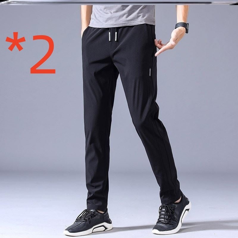Drawstring Trousers Thin Casual Pants Korean Version Loose Straight Sweatpants Mens Clothing – travel - inspired 0 by Aroundtheworldinarush