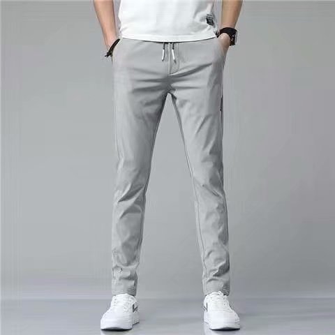 Drawstring Trousers Thin Casual Pants Korean Version Loose Straight Sweatpants Mens Clothing – travel - inspired 0 by Aroundtheworldinarush