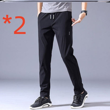 Drawstring Trousers Thin Casual Pants Korean Version Loose Straight Sweatpants Mens Clothing – travel - inspired 0 by Aroundtheworldinarush